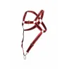 MOB Eroticwear Harnais Cross Cockring Dngeon Noir-Rouge
